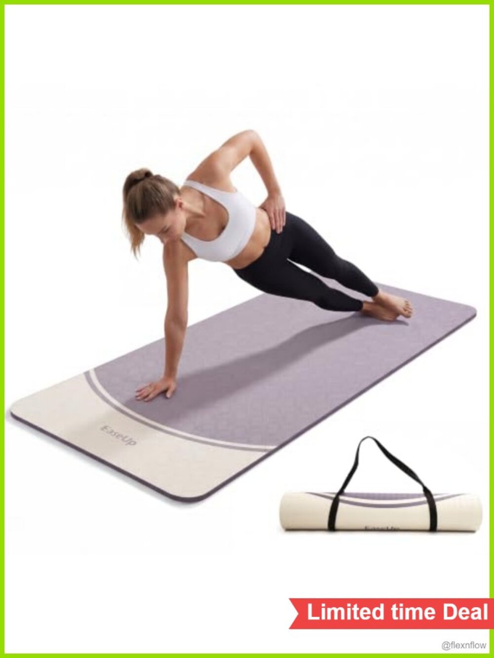 10mm Thick Non-Slip Yoga Mat 73x31.5 Extra Wide with Strap TPE